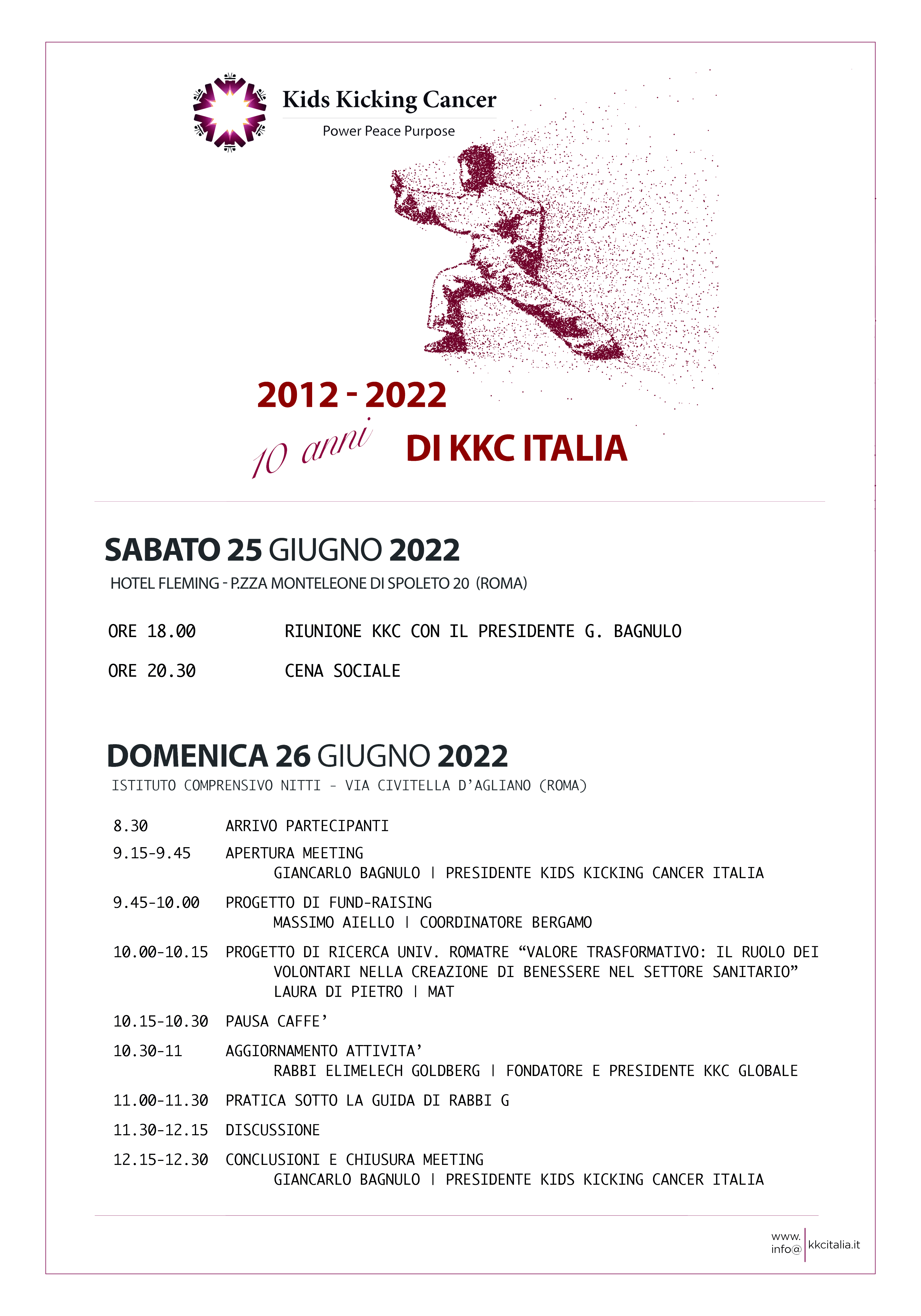 Locandina 25 - 26 giugno 2022 evento kkc italia rabbi g